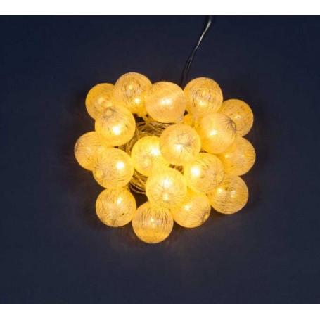 GUIRLANDE LUMINEUSE BOULE DE COTON SUR PILE