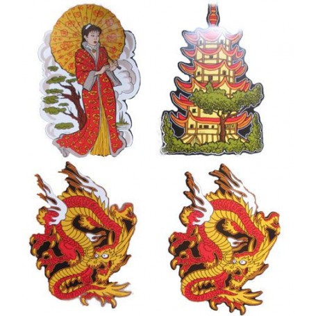 Lot 4 découpes asiatiques