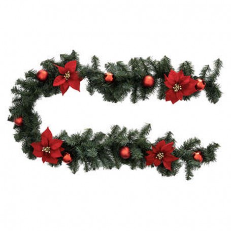 Guirlande sapin et poinsettia